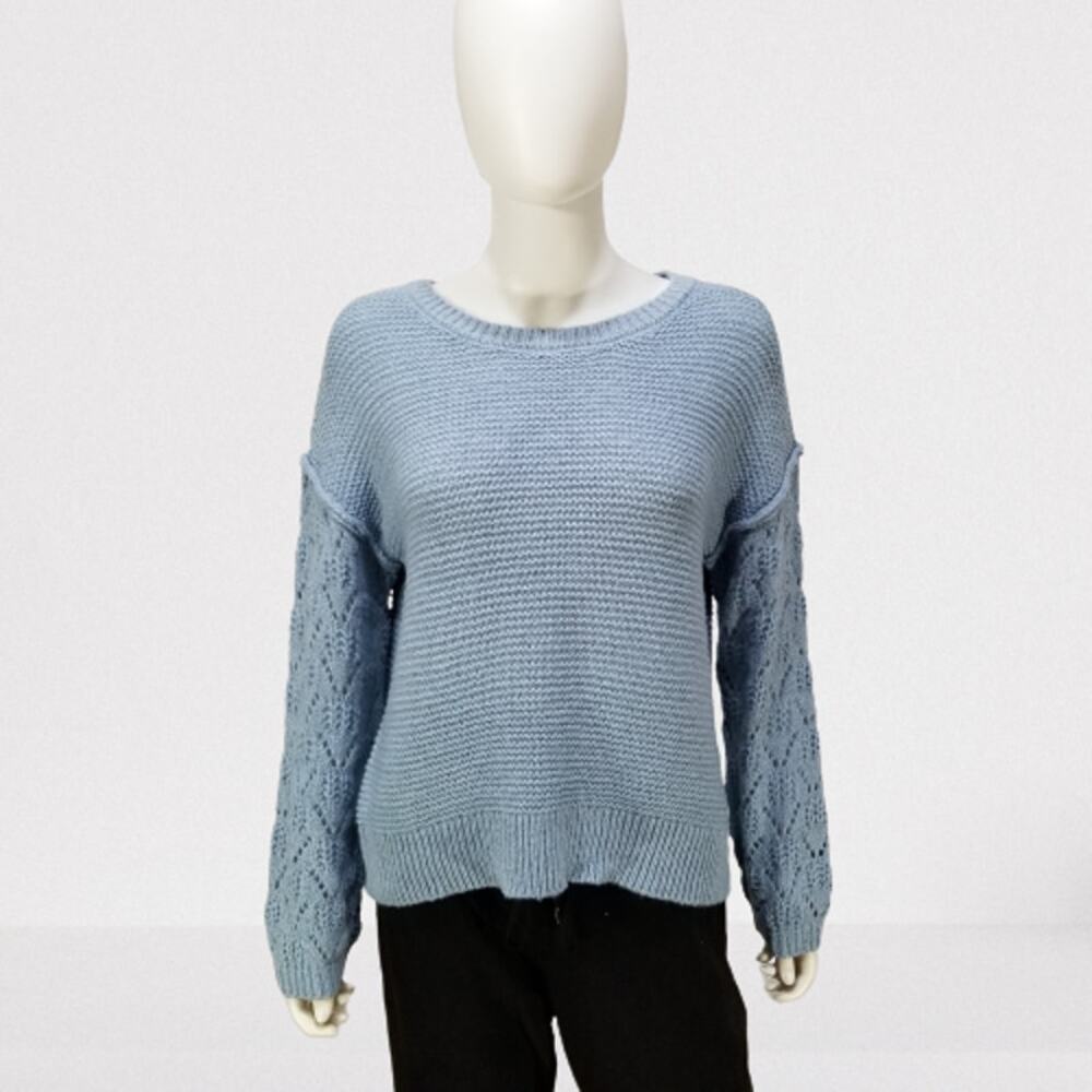 Knox Rose Women's Ice Blue Knit Pullover Sweater, Size: Medium, New